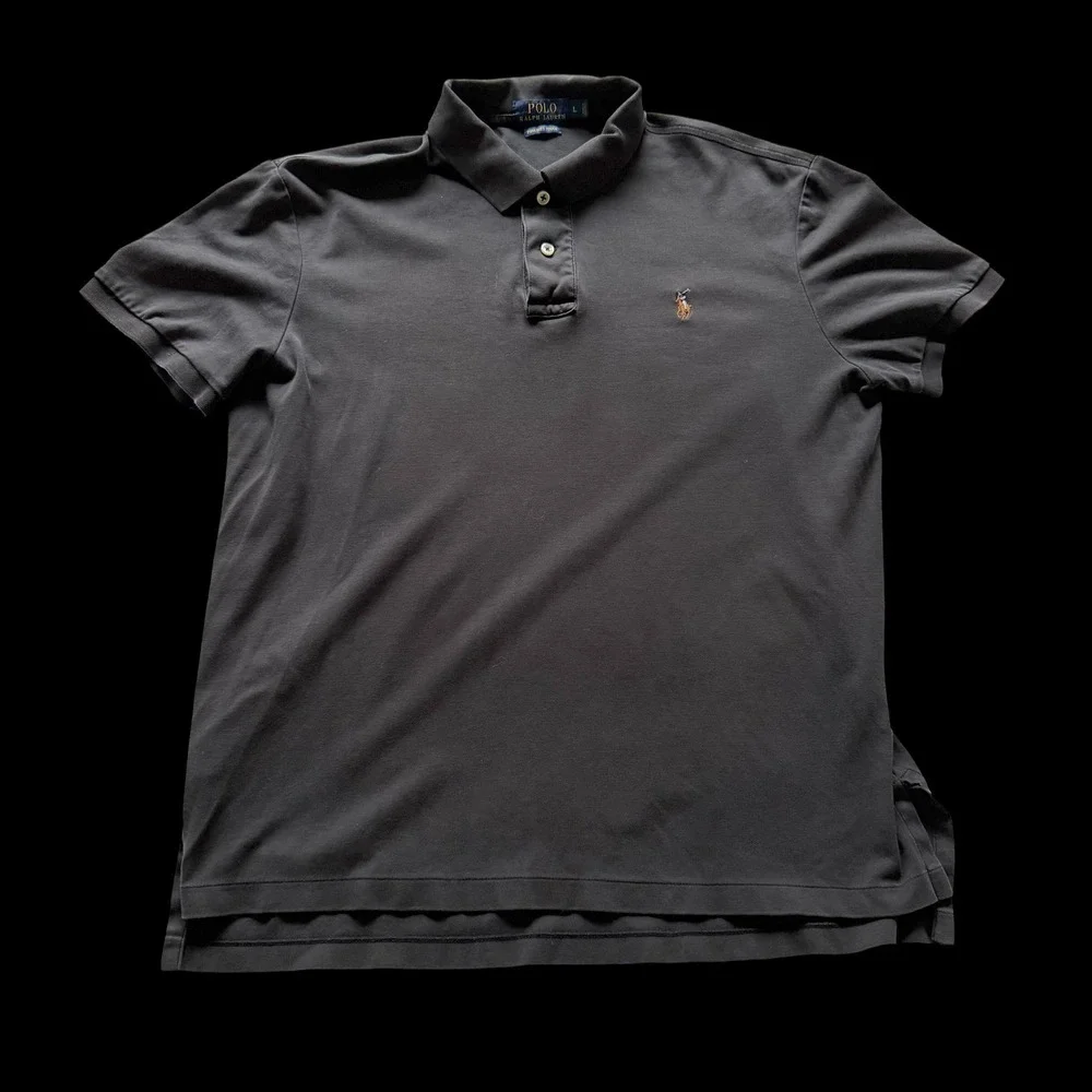 Polo Ralph Lauren Black Pima Soft Touch Cotton Short Sleeve Polo Shirt Large